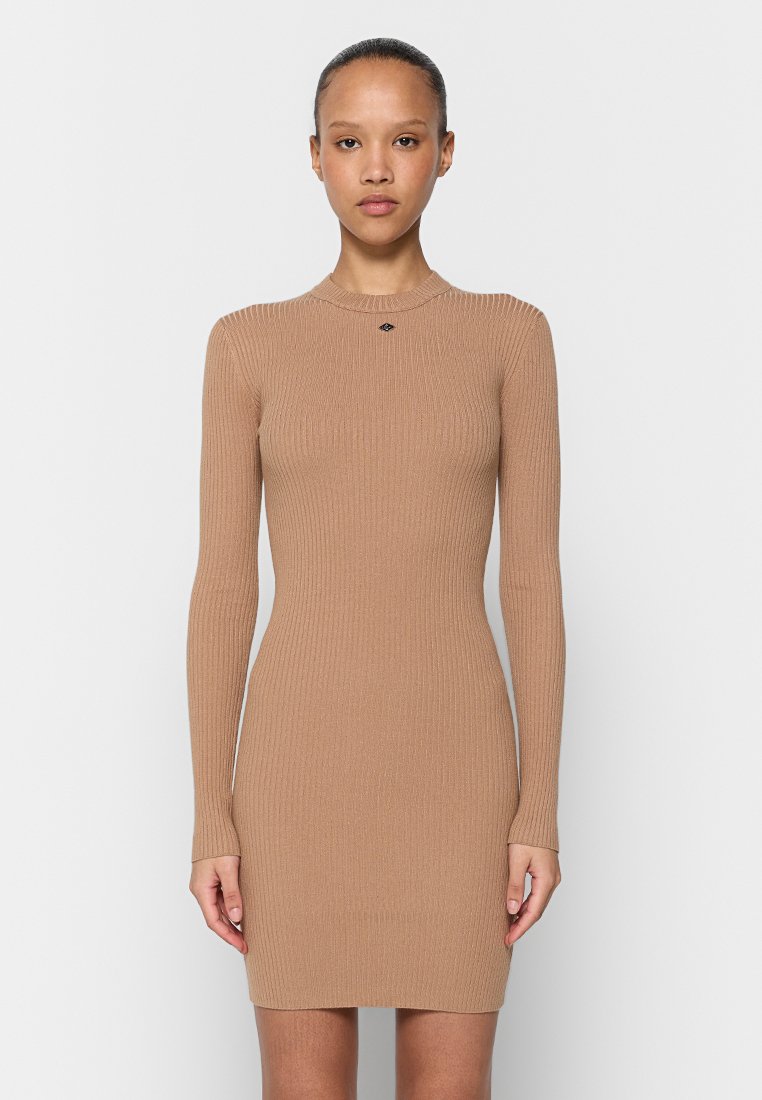 Replay Gebreide jurk lichtbruin Replay Gebreide jurk lichtbruin