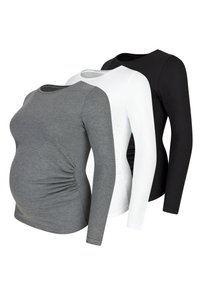 M.M.C. 3 PACK - Langarmshirt - schwarz weiß dunkelgrau