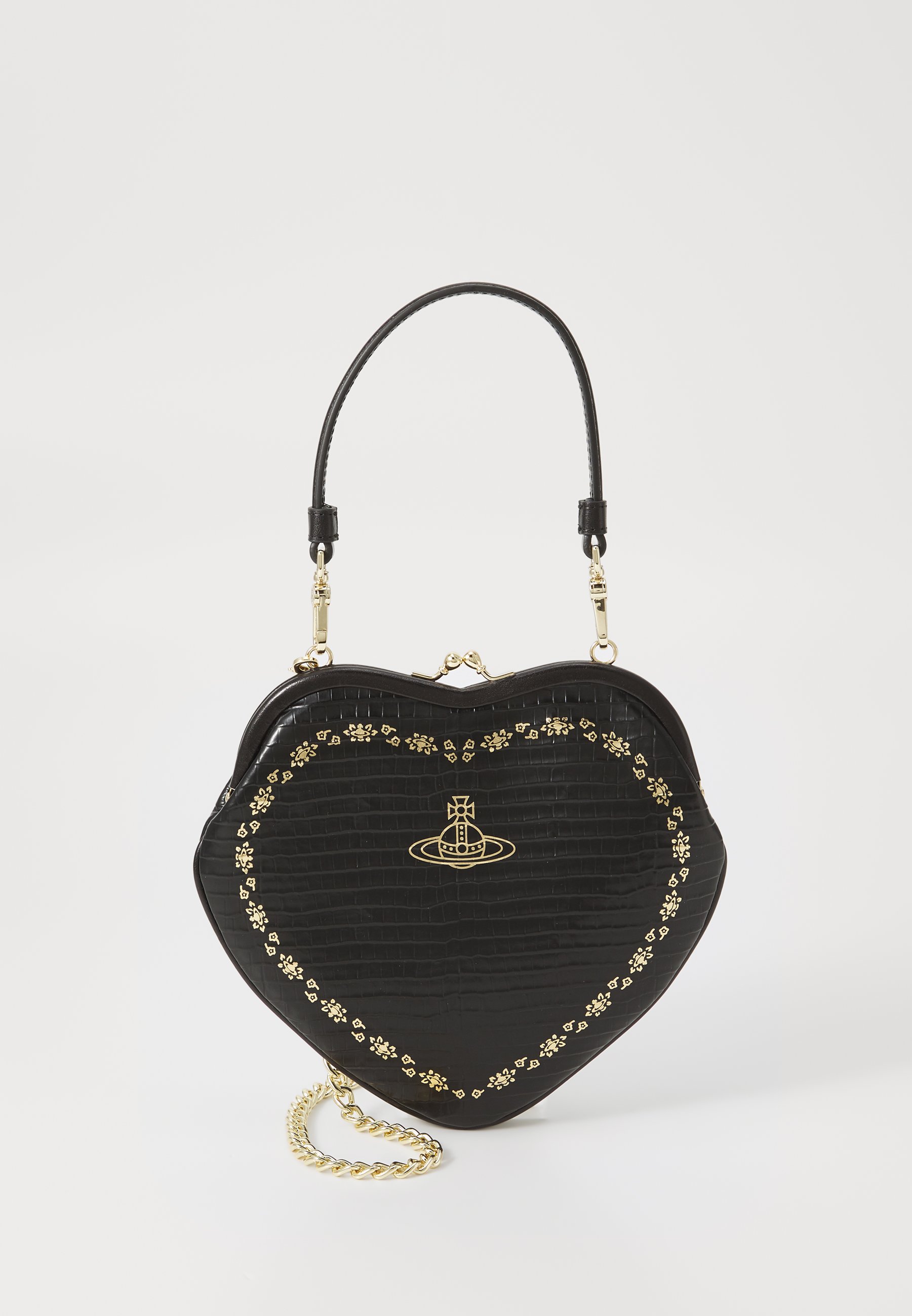 ★Vivienne Westwood★ Johnny Heart Flap Crossbody Bag Silver Vivienne Westwood JONNY HEART FLAP CROSSBODY BAG