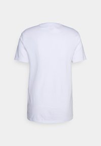 White cotton t-shirt with a classic crew neckline and short sleeves, featuring a plain design with no visible patterns or accents.