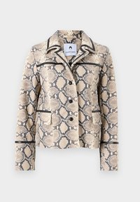 PYTHON PRINTED BOXY JACKET - Lederjacke - grege
