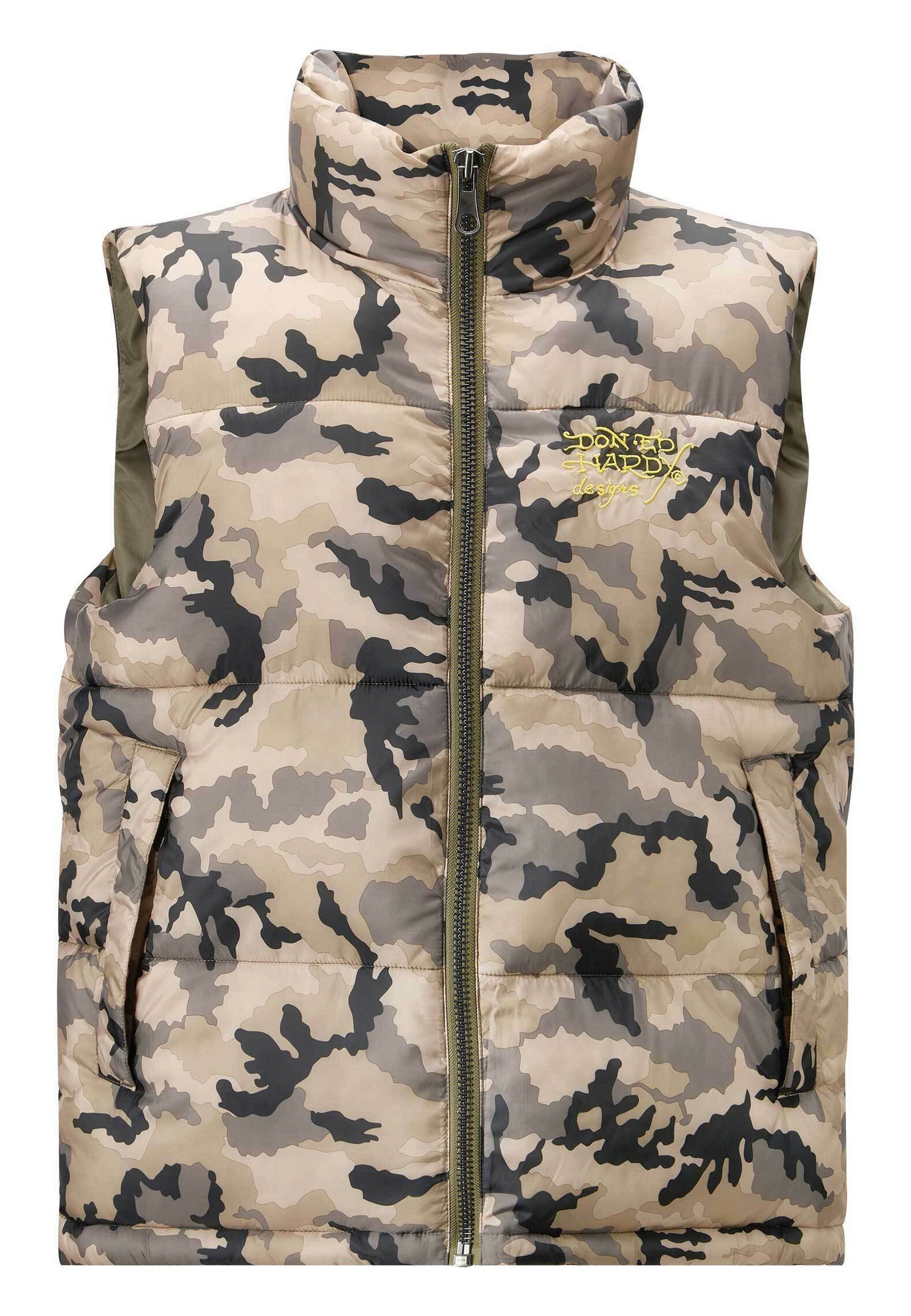 Ed Hardy TIGER-HEAD - Waistcoat - camo/grey - Zalando