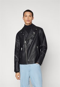 Only & Sons ONSASHER BIKER  - Faux leather jacket - black