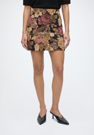 YAS, YASTEXTIRA - Minifalda - sepia/multi-coloured