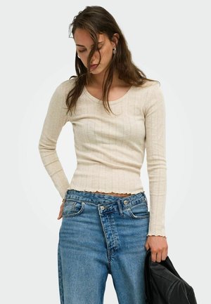 ONLY, ONLTENNA O-NECK L/S TOP JRS NOOS - Langarmshirt - oatmeal