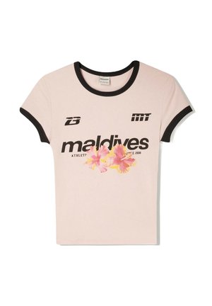 SHORT SLEEVE WITH CONTRAST - Majica kratkih rukava s printom - light pink