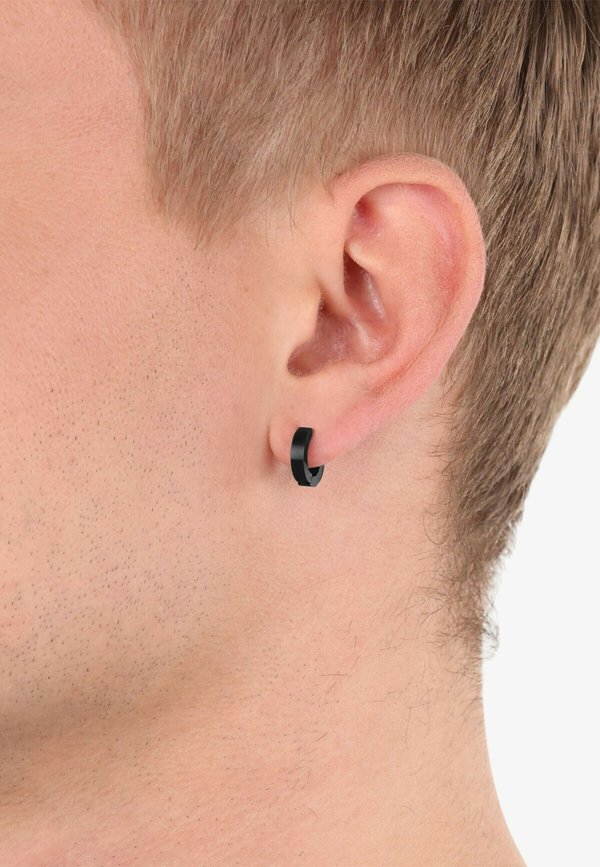 SINGLE CREOLE - Ohrringe - grau