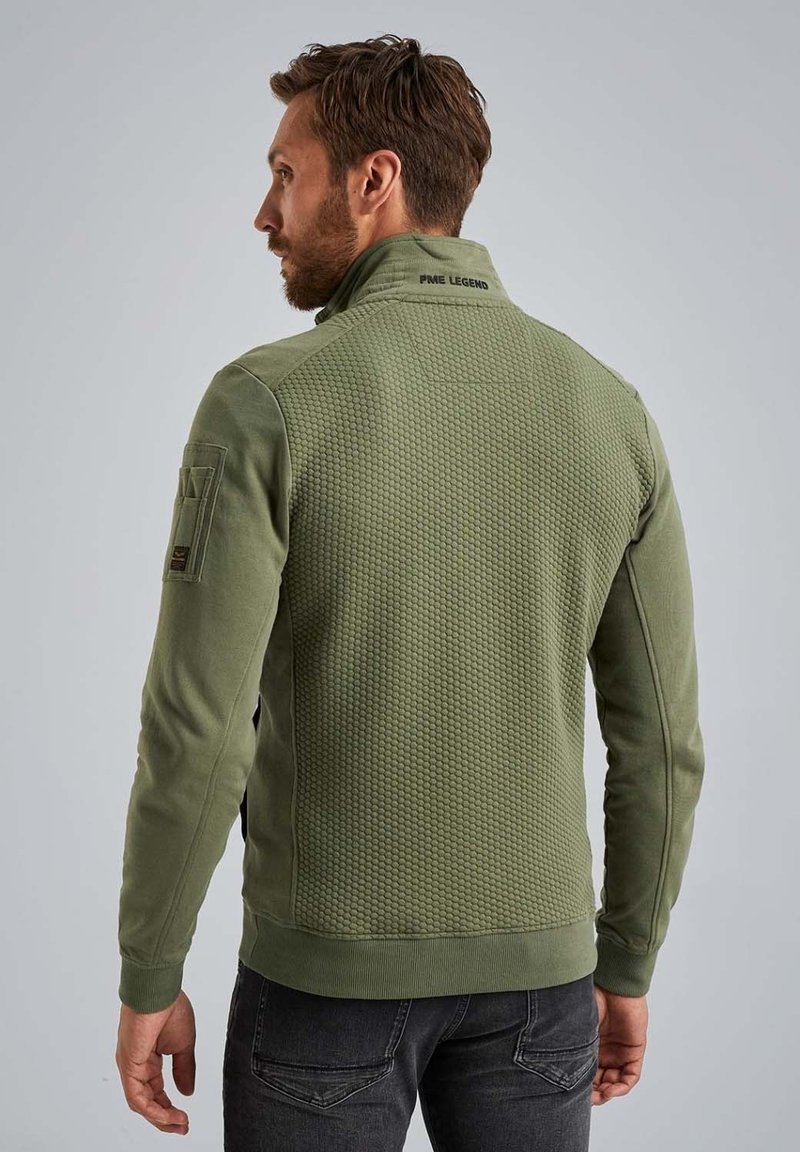 PME Legend MIT- MUSTER - Sweatjacke - deep lichen green/grün 