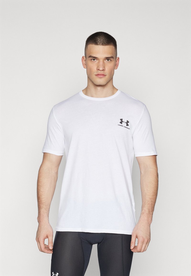 Under Armour LEFT CHEST LOGO - T-shirt con stampa - white/black