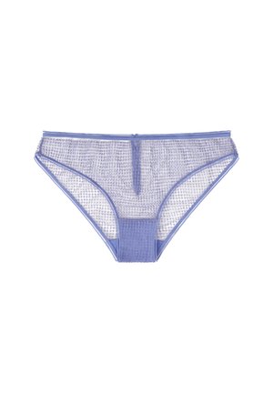 Culottes en mesh violet avec un motif texturé, une taille mi-haute et des bords élastiques. Conçues pour un ajustement confortable et une bonne respirabilité.