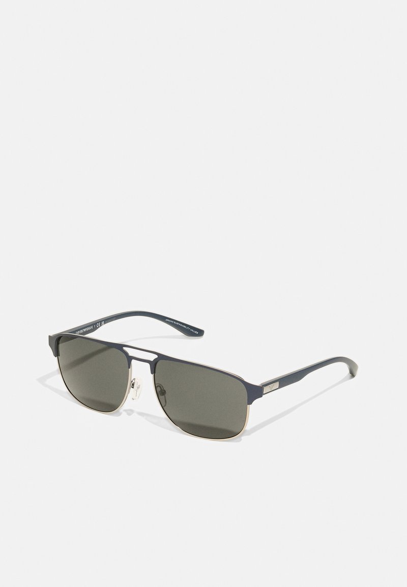 Emporio Armani Solbriller - matte silver/bluette