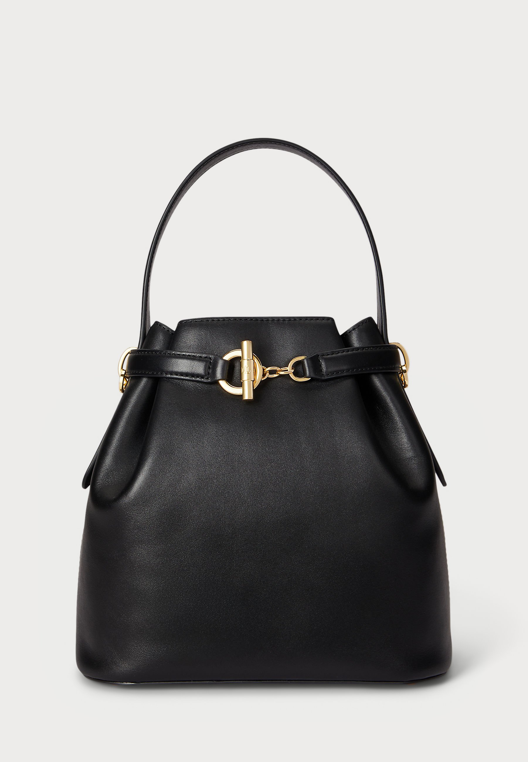 Lauren Ralph Lauren LEATHER SMALL MARCY SATCHEL - Rankinė - black