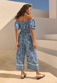 Next OFF SHOULDER - Jumpsuit - blue white