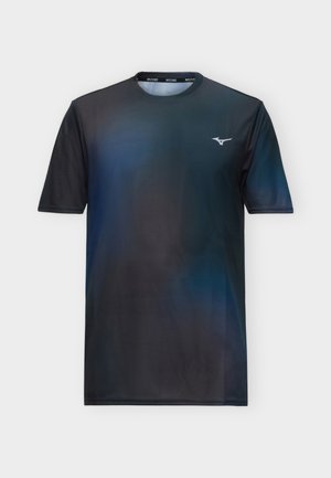 Mizuno, CORE GRAPHIC SS TEE - Спортна тениска - black/blue