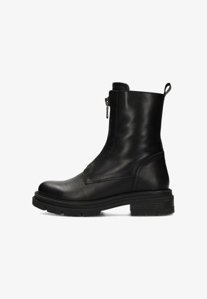 Enkellaarsjes met plateauzool - black