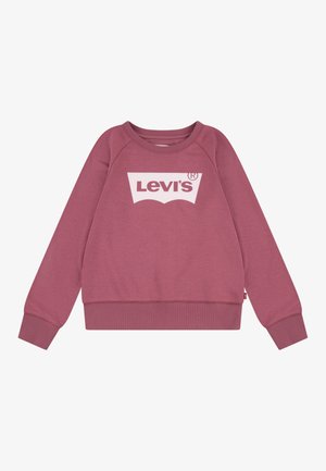 Felpa rosa con collo tondo e maniche lunghe a raglan. Caratterizzata da un logo bianco di Levi's al centro e polsini e orlo a costine.