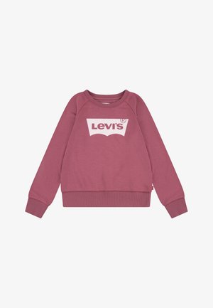 Felpa rosa con collo tondo e maniche lunghe a raglan. Caratterizzata da un logo bianco di Levi's al centro e polsini e orlo a costine.