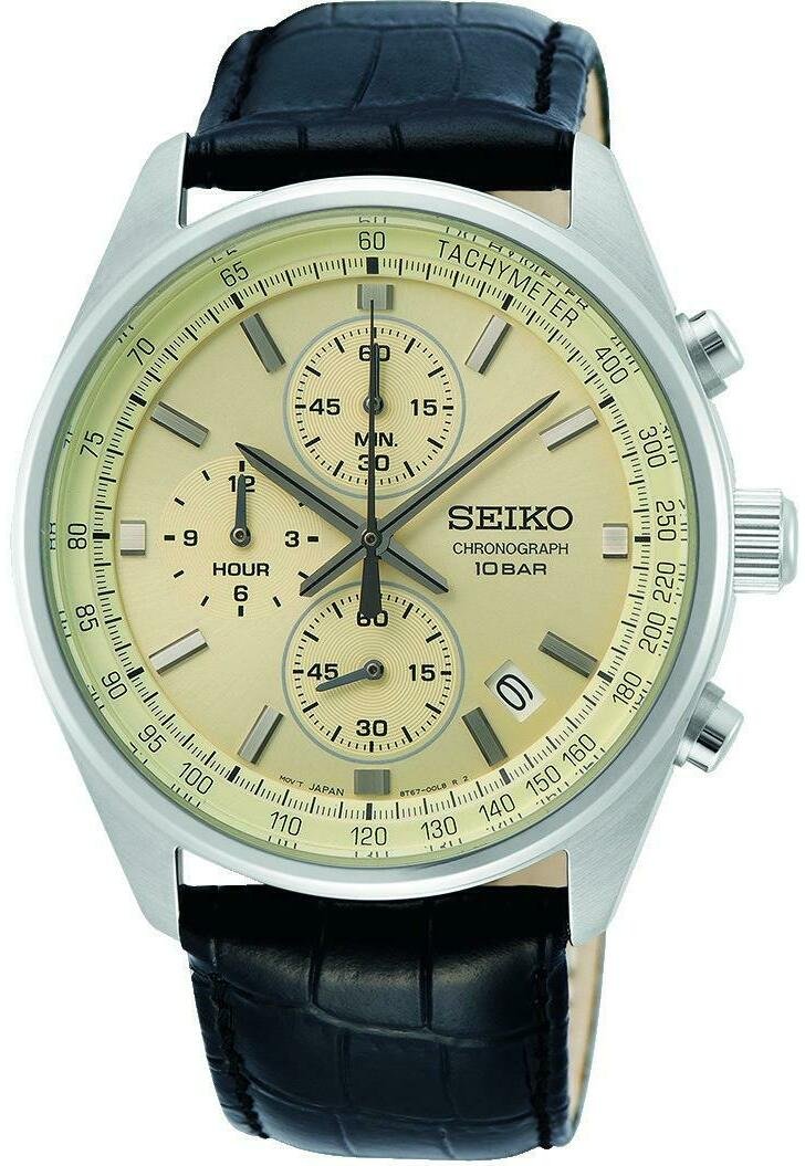 Seiko Chronograph gelb silberfarben Zalando