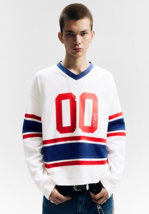 PANELED NUMBER HOCKEY - Maglietta a manica lunga - white