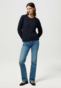Wrangler LONG SLEEVE CABLE CREW - REGULAR FIT - Strickpullover - dark navy