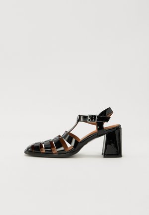 Ankle cuff sandals - black