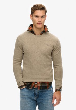 ESSENTIAL CREW - Strickpullover - light brown marl