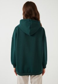 LELA Mikina s kapucňou - dark green melange