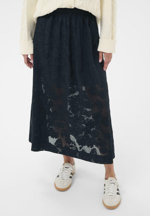 Maxiszoknya - dark navy blurred flower