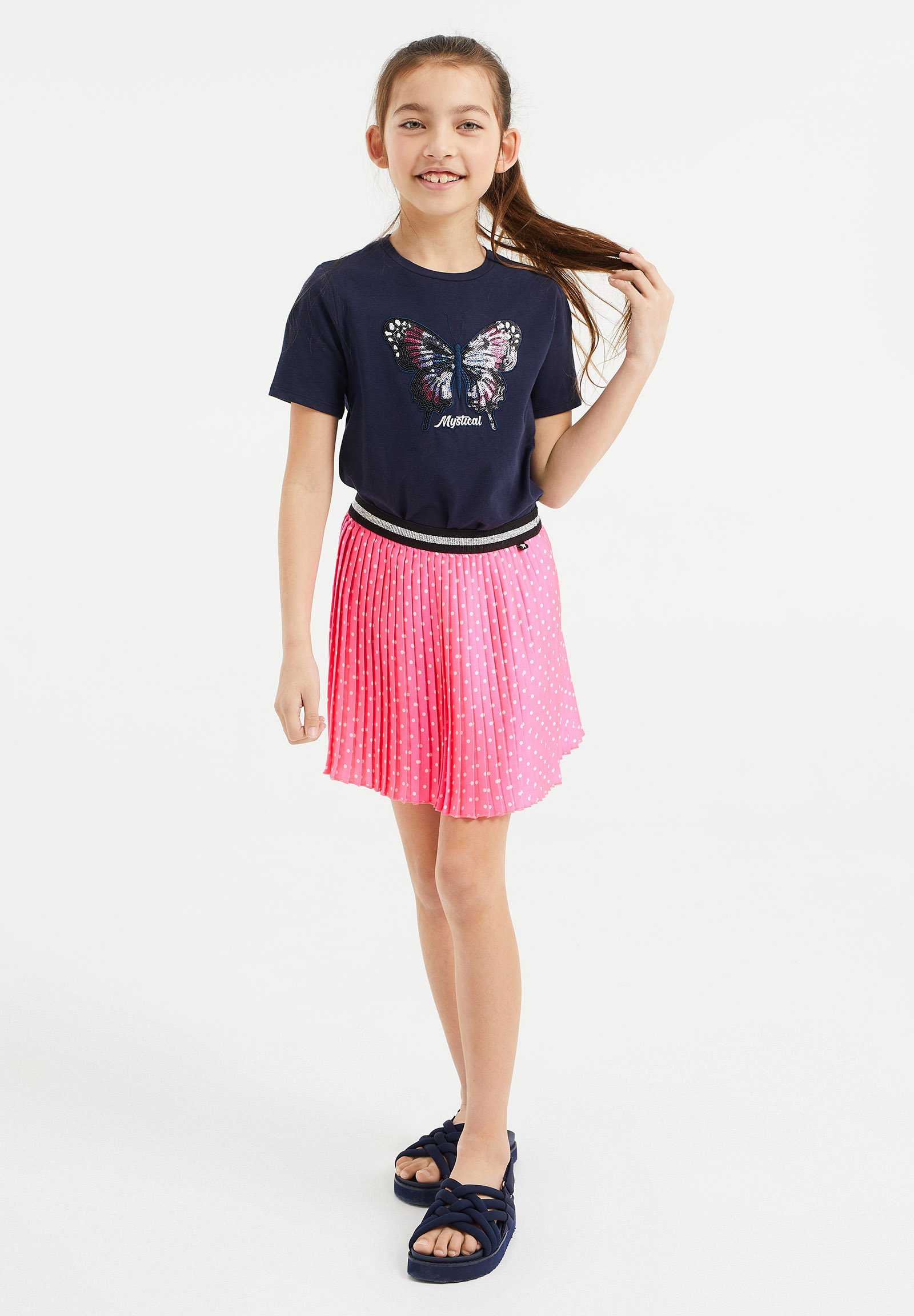 WE Fashion MEISJES - T-shirt print - dark blue/donkerblauw - Zalando.nl