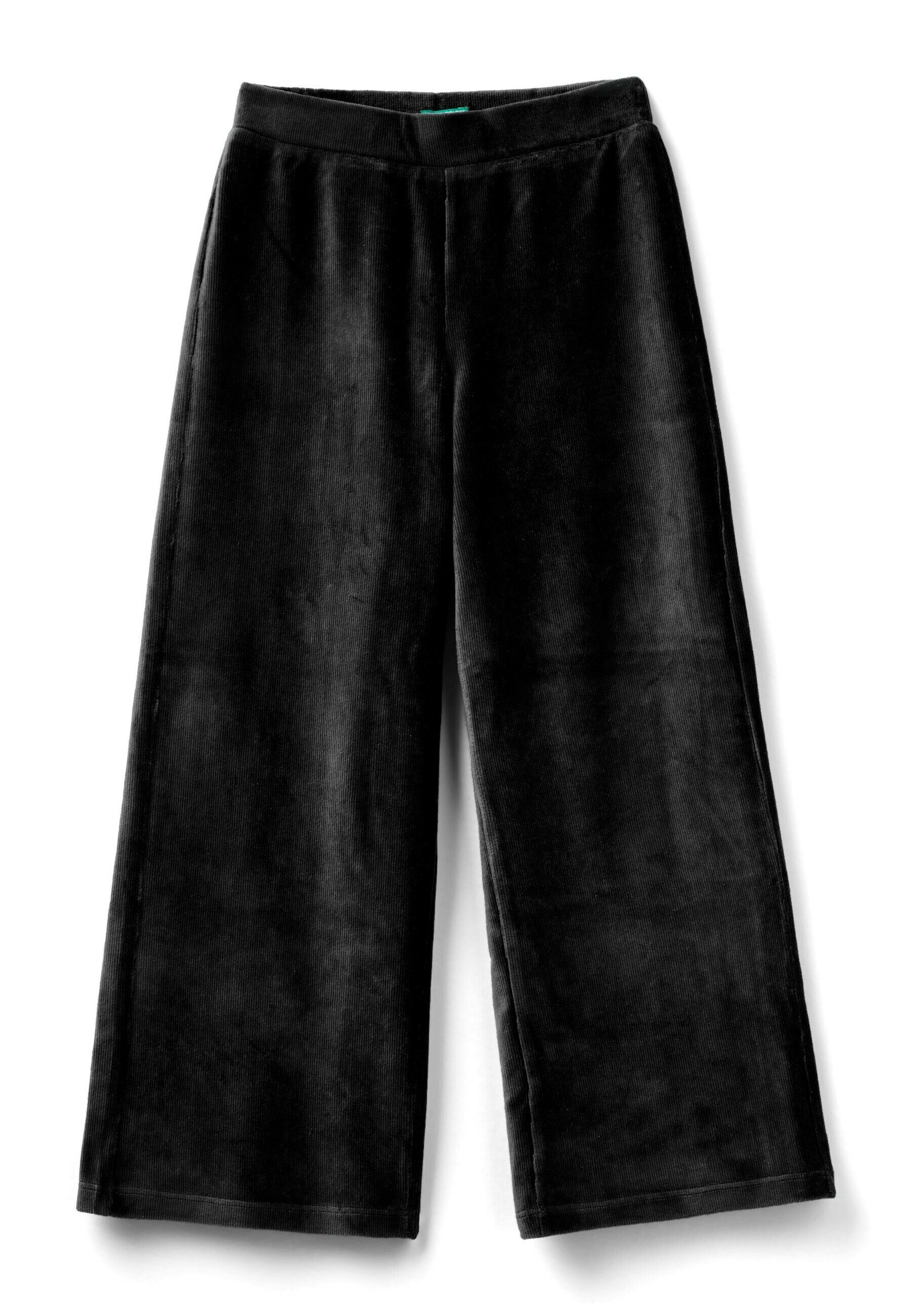 Velluto Benetton Pantaloni Neri Pantaloni Velluto Con Elastico In