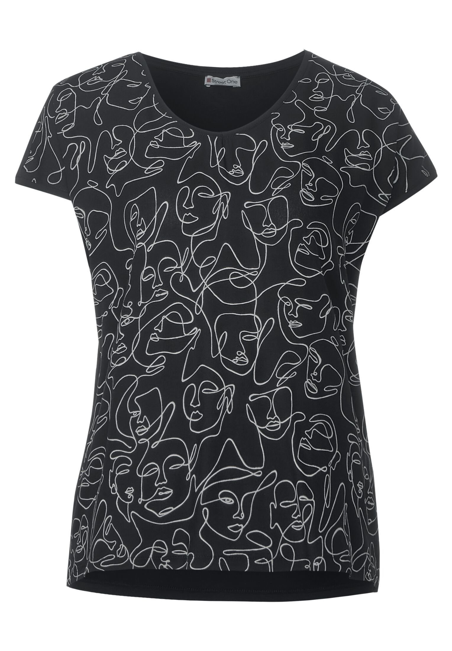 Street One MIT LINE ART T shirt print schwarz Zalando.nl Street One Trui black Zalando.nl