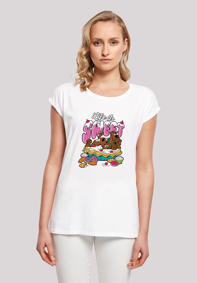 F4NT4STIC - SCOOBY DOO LIFE IS SWEET - T-Shirt print - white, Vergrößern