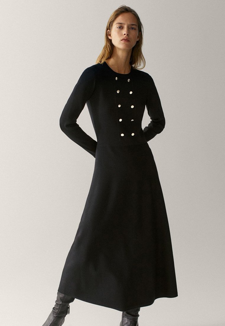 Massimo Dutti Stickad klänning black Zalando.se Massimo Dutti Stickad klänning black Zalando.se