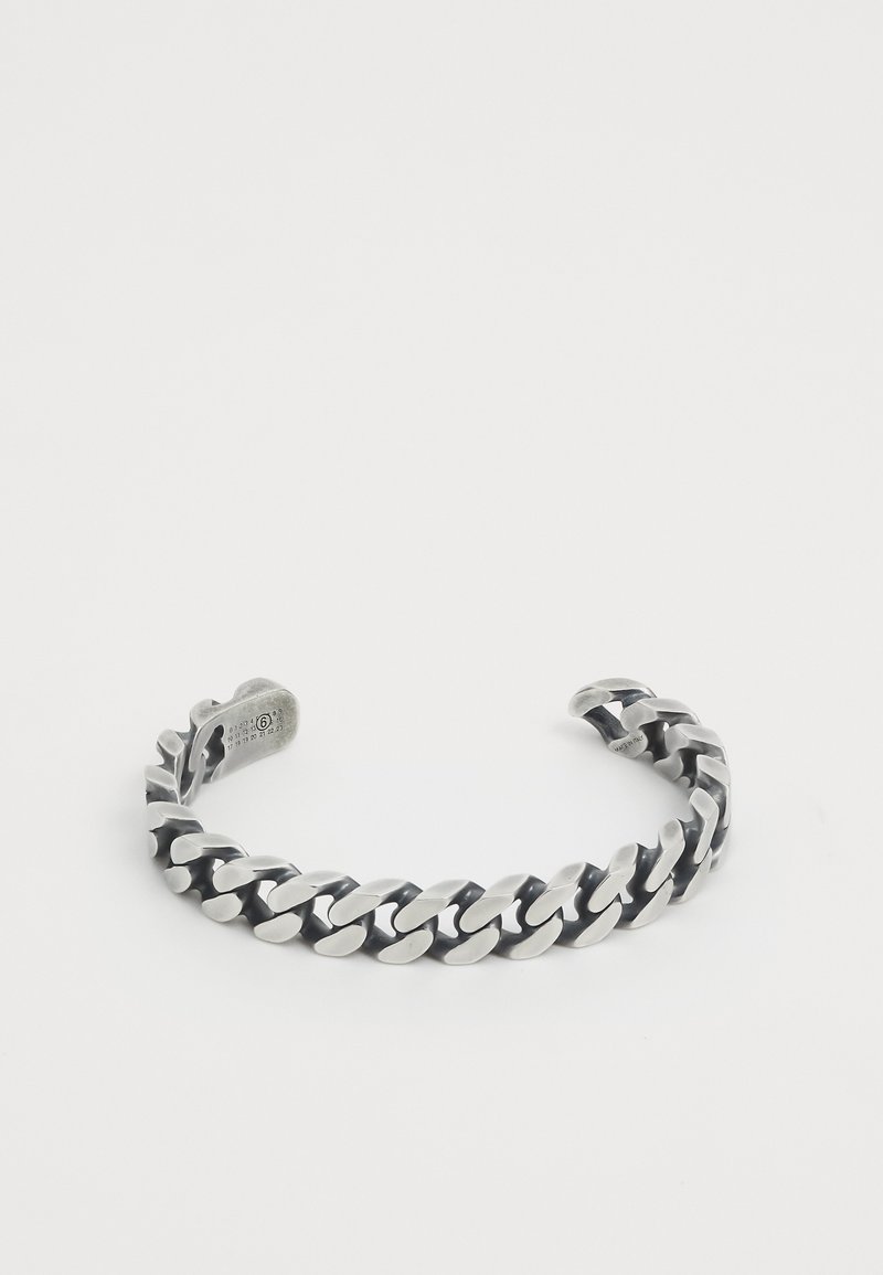 MM6 Maison Margiela - ENAMEL LOGO CUFF UNISEX - Bracelet - argento brunito, Agrandir
