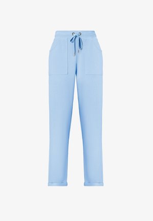Pantaloni della tuta azzurro chiaro realizzati in morbido misto cotone, con vita regolabile tramite cordino, due tasche frontali e orli con ribattitura per un fit rilassato.