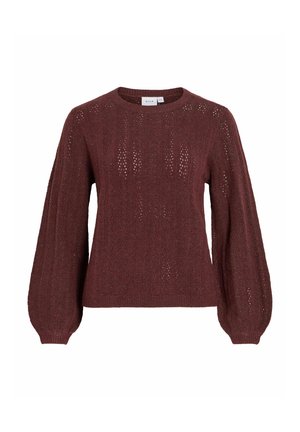 VILA, VILIGA POINTELLE L/S O-NECK TOP -NOOS - Pullover - port royale