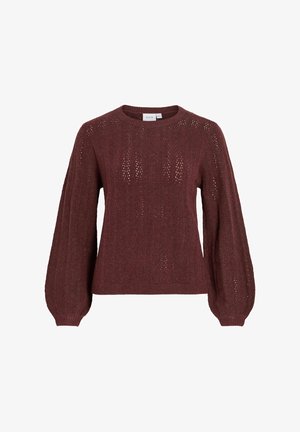 VILA, VILIGA POINTELLE L/S O-NECK TOP -NOOS - Jersey de punto - port royale