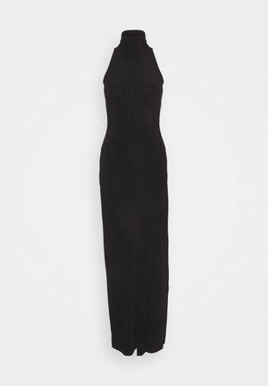 Norma Kamali HALTER TURTLE SIDE SLIT GOWN - Jerseykleid - black