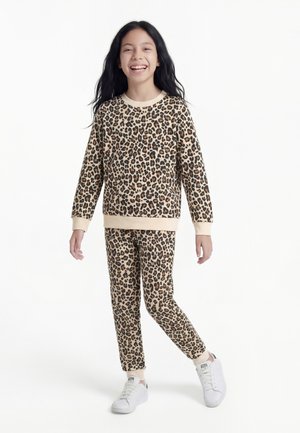Friboo LEOPARD PRINT TRACKSUIT SET - Survêtement - tan/black