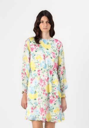 VMCLEO O NECK SHORT DRESS - Day dress - bright white