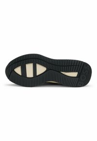 Suola in gomma nera con un motivo a onda, accenti beige e sezioni rinforzate per grip e stabilità. Materiale durevole con una finitura текстurizzata.