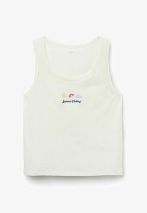 Tezenis, EMBROIDERED WITH WIDE STRAPS - Haut de pyjama - white