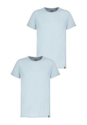 2 PACK MIT RUNDHALS UND ROLLKANTE - T-Shirt basic - hellblau