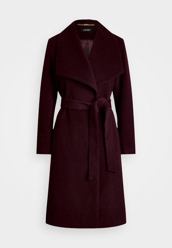 BELTED WOOL BLEND WRAP COAT - Classic coat - pinot noir3