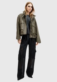 AllSaints CLAY - Leren jas - green