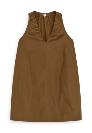 ARKET, ARKET GATHERED V-NECK DRESS - Päevakleit - brown