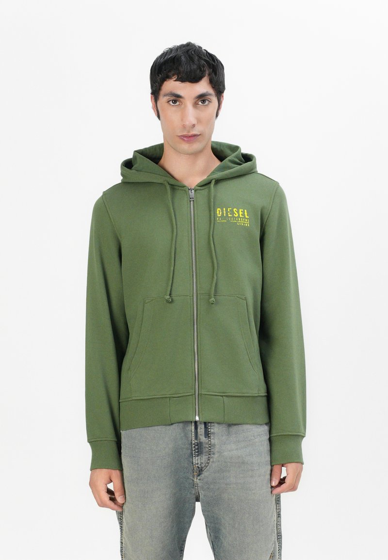 Diesel Sweater met rits groen