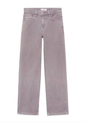 Brede ben jeans i en lys lavendel farve, lavet af bomuldsdenim. Har forlommer, bæltestropper og baglommer.