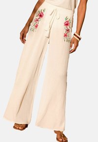 Love & Roses - REGULAR FIT - EMBROIDERED  - Trousers - white Thumbnail Image 1