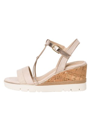 Sandalen met plateauzool - beige comb